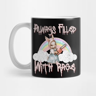 Always Filled With Rage Vintage Chainsaw Bunny Pastel Goth Mug